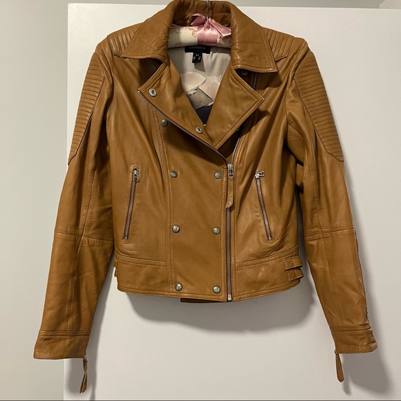 Danier moto jacket tan size small - Picture 5 of 9